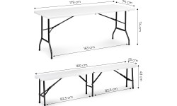 Tables ModernHOME: Maitinimo stalas 180 cm + 2 suolai banketinis rinkinys baltas