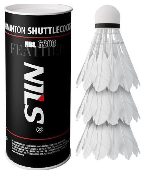 Badmintono plunksnelės Nils: Badmintono plunksniukai Nils NBL6203, 3 vnt.