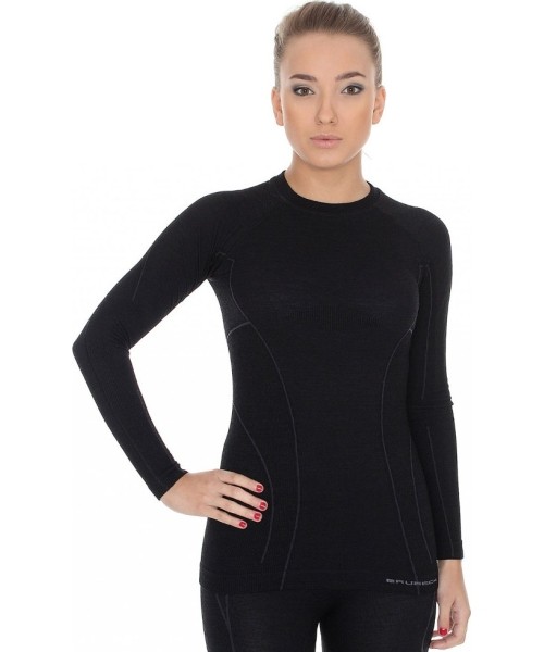Long-Sleeved Shirts Brubeck: Brubeck Palaidinė Moterims Active Wool Black