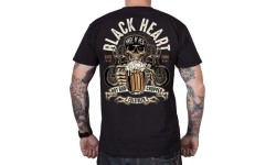 Marškinėliai BLACK HEART Beer Biker - Juoda