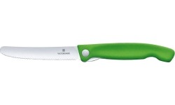Medžiokliniai ir išgyvenimo peiliai : Peilis Victorinox Swiss Classic sulankstomas, dantytas, žalias