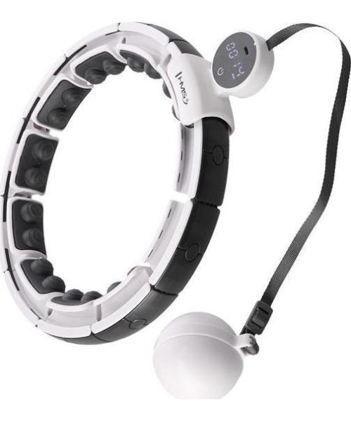 Lankai sukimui HMS: HHM16 HULA HOOP WHITE MAGNETIC WITH WEIGHT + COUNTER HMS