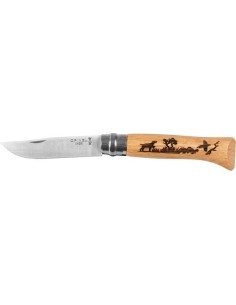 Opinel knife 8 inox oak Animal series - dog