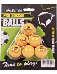 Table Soccer Balls Set Buffalo Pro, Yellow, 6 pcs