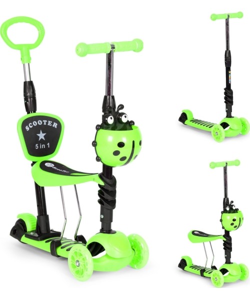 City Scooters Eco Toys: Led balansas triratis 5in1 ladybird motoroleris