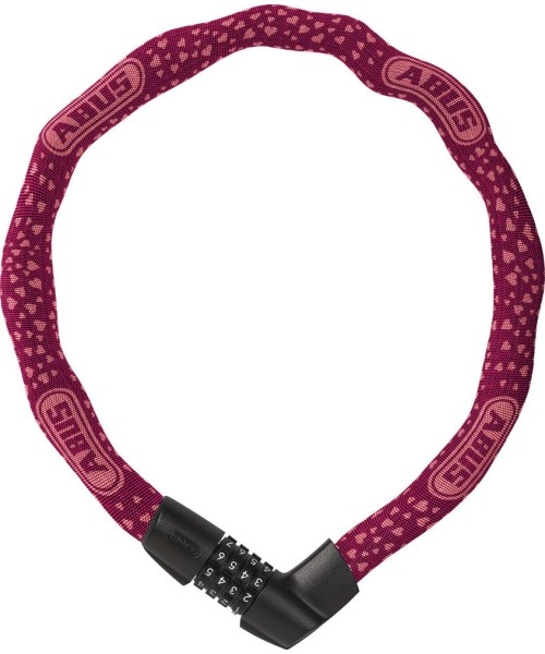 Gloves & Helmets & Accessories Abus: Spyna ABUS Tresor 1385/75 cherry heart (6mm) (violetinė/rožinė)
