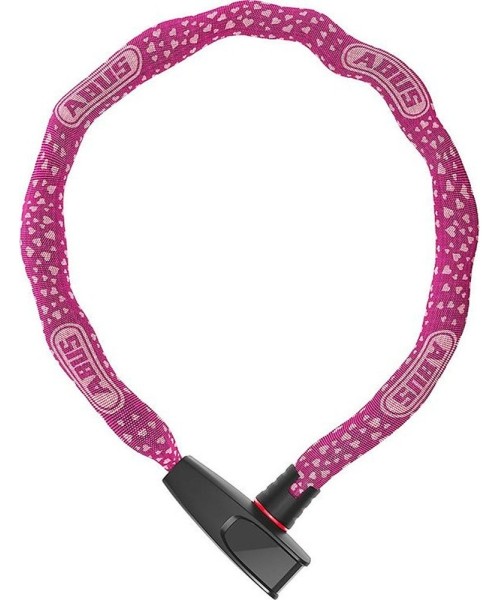 Aksesuarai bei priedai dviračiams Abus: Spyna ABUS 6806K/85 cherry heart (violetinė/rožinė)