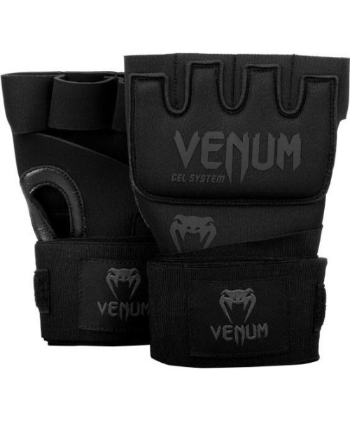 Bokso bintai ir popirštinės Venum: Venum Kontact Gel Glove Wraps - Black/Black
