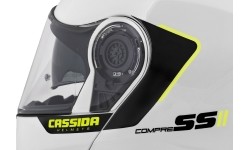 Modular Helmets Cassida: Motorcycle Helmet Cassida Compress 2.0 Refraction White/Black/Fluo Yellow P/J