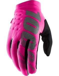 Women's Motocross Gloves 100%: Moteriškos dviračių/motokroso pirštinės 100% Brisker Pink/Black