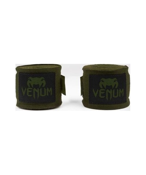 Bokso bintai ir popirštinės Venum: Bintai boksui Venum Kontact, 4,5 m - Khaki/Black
