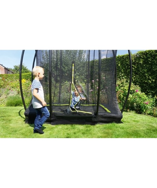 EXIT Silhouette ground trampoline 153x214cm with safety net - black