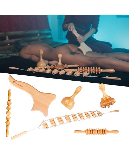 Smulkūs masažuokliai inSPORTline: Wooden Full Body Massage Set inSPORTline Teriva Set