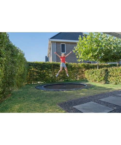 EXIT Dynamic ground level sports trampoline ø427cm - black