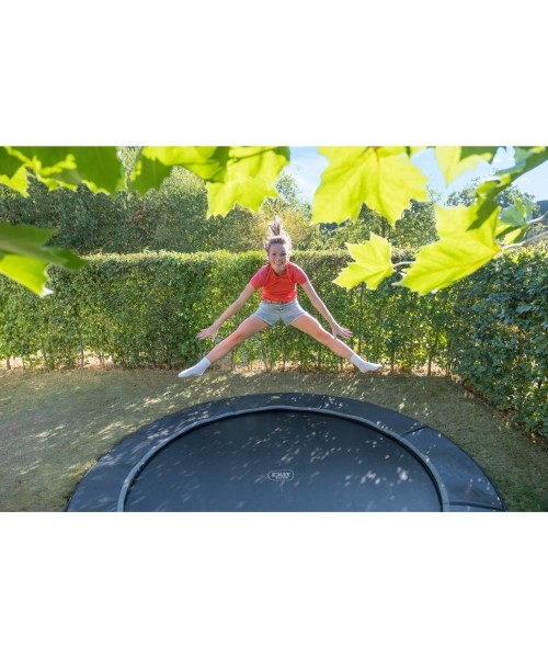 EXIT Dynamic ground level sports trampoline ø427cm - black