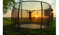 EXIT Dynamic įleidžiamas batutas ø305 cm su apsauginiu tinklu – juodas