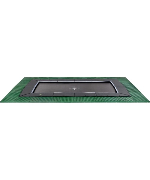 Įleidžiami batutai Exit: EXIT Dynamic ground level trampoline 244x427cm with Freezone safety tiles - black