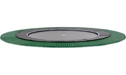 EXIT Dynamic ground level trampoline ø427cm with Freezone safety tiles - black