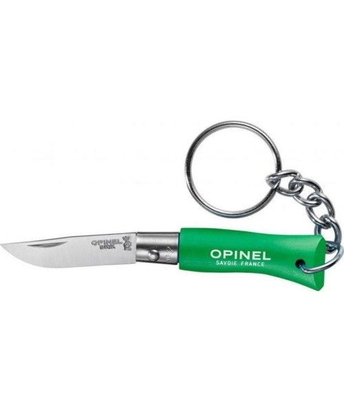 Hunting and Survival Knives Opinel: "Opinel Colorama 02 inox grab green" raktų pakabukas peilis