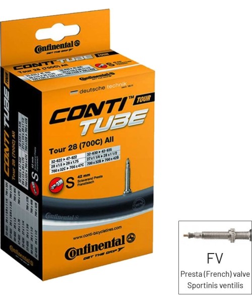 Gloves & Helmets & Accessories : Bicycle Tube Continental, 700x28/37C (28/37-609/642) FV 42mm
