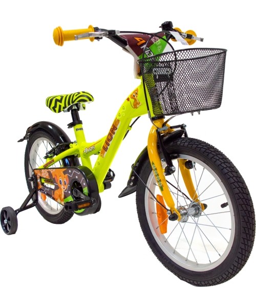Children's and Junior Bikes : Dviratis 4KIDS Lion 16", Size 10" (25.5 cm), geltonas