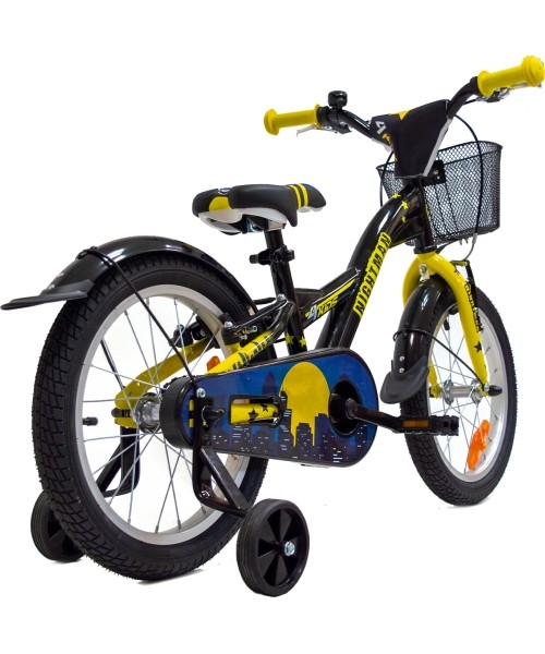 Children's and Junior Bikes : Dviratis 4KIDS Nightman 16", dydis 10" (25.5 cm), juodas/mėlynas