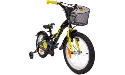 Children's and Junior Bikes : Dviratis 4KIDS Nightman 16", dydis 10" (25.5 cm), juodas/mėlynas