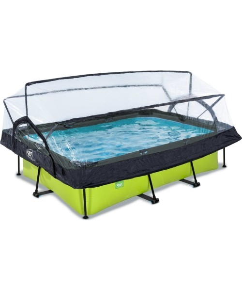 Viršžeminiai baseinai Exit: Baseinas EXIT Lime 220x150x65cm su stogeliu ir pompa su filtru - žalias