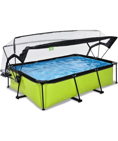 EXIT Lime baseinas 220x150x65 cm su stogeliu ir filtravimo siurbliu – žalias