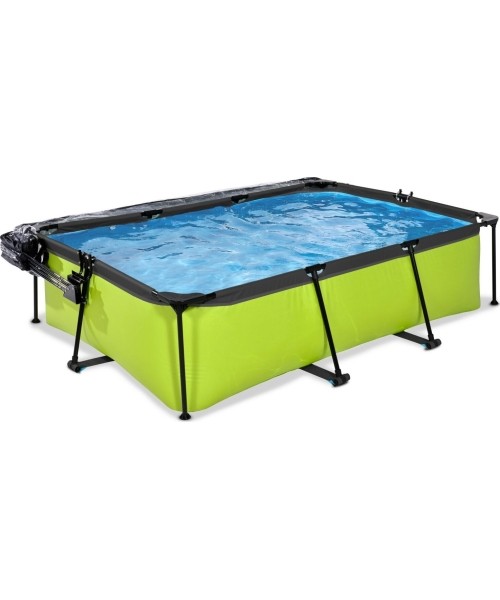 EXIT Lime baseinas 220x150x65 cm su stogeliu ir filtravimo siurbliu – žalias