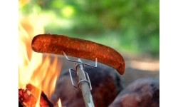 Užmaunama šakutė laužavietei Light My Fire Grandpa's FireFork Bio, žalia ir rožinė