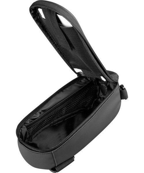 Aksesuarai bei priedai dviračiams : Dviračio krepšys ant rėmo Force Phone Adventure XL 5.5", juodas