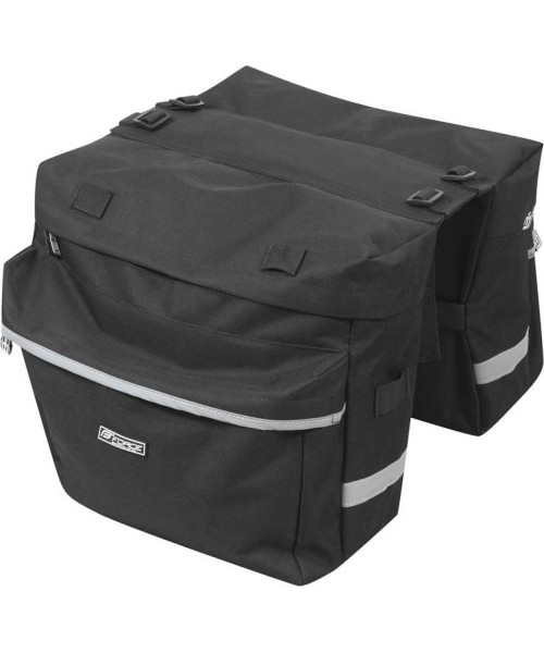 Gloves & Helmets & Accessories : Bicycle Bag on Rack FORCE Double, Black, 2x10l