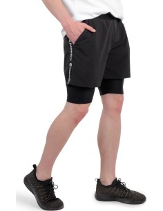 Vyriški šortai inSPORTline 2-in-1 Closefit Short - Juoda