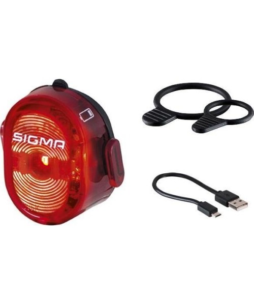 Aksesuarai bei priedai dviračiams : Galinė lempa Sigma Nugget II USB