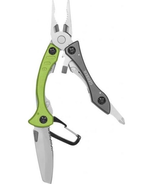 Multifunction Tools and Knives : Daugiafunkcis įrankis Gerber Crucial, žalias