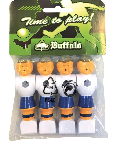 Game Table Accessories Buffalo: Keičiamas stalo futbolo žaidėjas Buffalo, 16mm, mėlynas/baltas, 4vnt