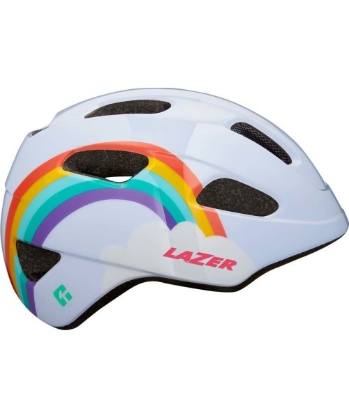 Aksesuarai bei priedai dviračiams Lazer: Dviratininko šalmas Lazer Rainbow, 46-52cm, baltas
