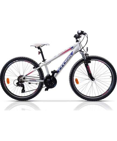 Dviračiai jaunimui ir suaugusiems : Dviratis Cross Speedster Girl 26", dydis 12.5"(32cm), baltas/juodas/mėlynas