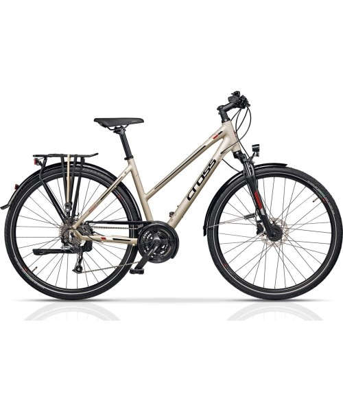 Dviračiai jaunimui ir suaugusiems : Dviratis Cross Travel Trek 28", dydis 20.5"(52cm), smėlio spalvos