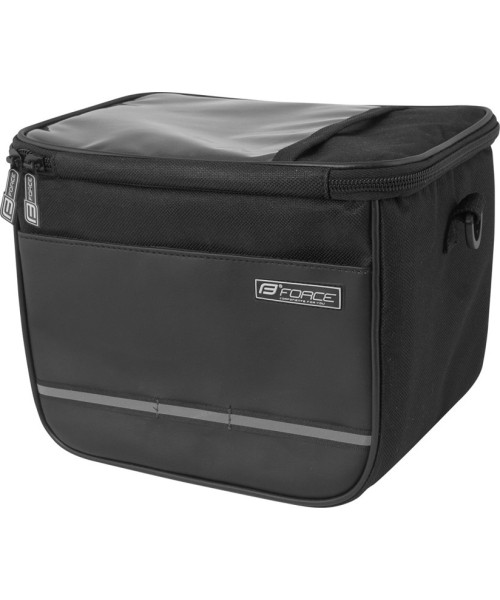 Gloves & Helmets & Accessories : Dviračio krepšys ant vairo Force Cube, 4.5l, juodas