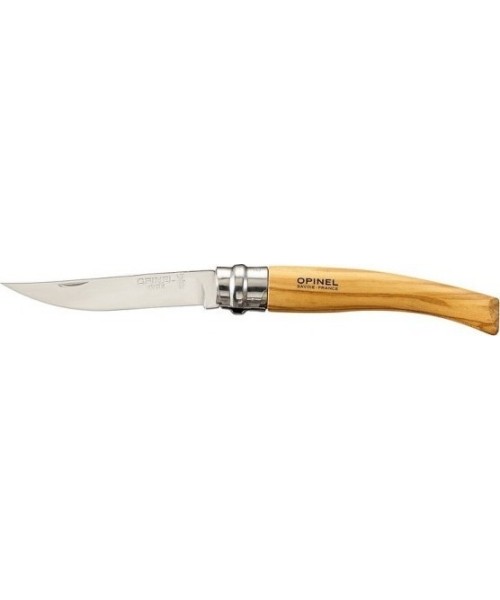 Medžiokliniai ir išgyvenimo peiliai Opinel: Peilis Opinel Nr.8, plonais ašmenimis, alyvmedžio rankena