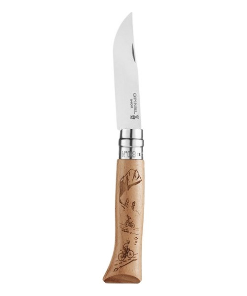 Hunting and Survival Knives Opinel: Pocket Knife Opinel Nr.8, Stainless Steel, Engraving Biking
