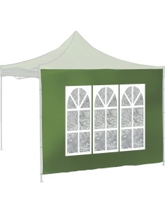 Šoninės sienelės pavėsinei WINDOW 2x3 m 420D žalios vandeniui atsparios