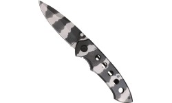 Hunting and Survival Knives MIL-TEC: CAMO ONE-HAND KNIFE WITH CLIP