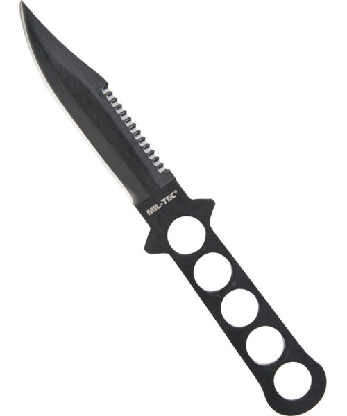 Medžiokliniai ir išgyvenimo peiliai MIL-TEC: BLACK STAINLESS DIVING KNIFE W. PLASTIC