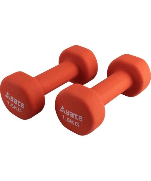 Aerobikos viniliniai ir neopreniniai hanteliai Yate: Neopreniniai fitneso hanteliai Yate 2vnt. x 1,5kg