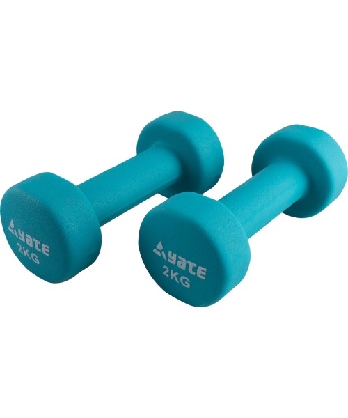 Aerobikos viniliniai ir neopreniniai hanteliai Yate: Neopreniniai fitneso hanteliai Yate 2vnt. x 2kg