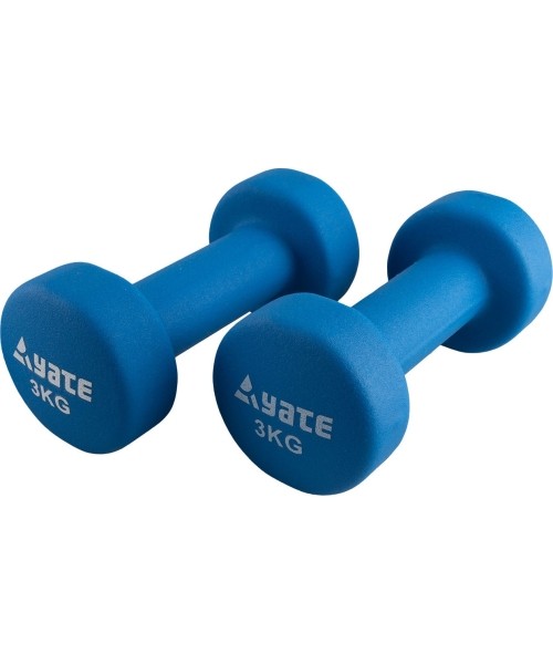 Aerobikos viniliniai ir neopreniniai hanteliai Yate: Neopreniniai fitneso hanteliai Yate 2vnt. x 3kg