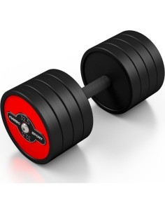 Steel Rubberised Dumbbell Marbo Sport, 32.5kg, Red 